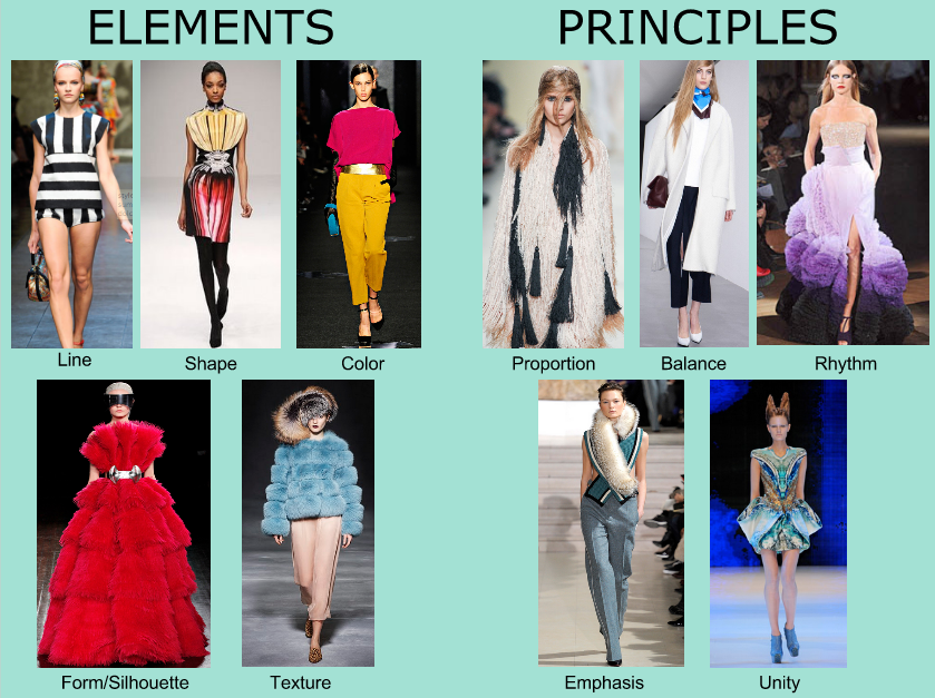 Elements and principles of design in Dressmaking
